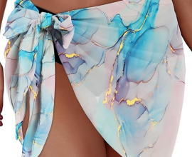 Swimsuit Coverups for Women Sarong Beach Bikini Wrap Sheer Short Skirt Chiffon Scarf for Swimwear