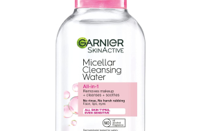 Garnier Micellar Cleansing Water, All-in-1 Makeup Remover and Facial Cleanser, For All Skin Types, 3.4 Fl Oz (100mL), 1 Count (Packaging May Vary)