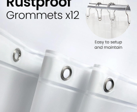 LiBa Bathroom Shower Curtain Waterproof Plastic Shower Curtain Premium PEVA Non-Toxic with Rust Proof Grommets Clear 8G Bathroom Accessories 72×72