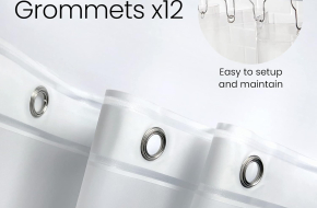 LiBa Bathroom Shower Curtain Waterproof Plastic Shower Curtain Premium PEVA Non-Toxic with Rust Proof Grommets Clear 8G Bathroom Accessories 72×72