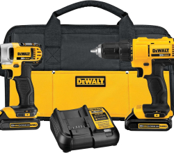 DEWALT 20V MAX Cordless Drill and Impact Driver, Power Tool Combo Kit , Includes 2 Batteries, Charger and Bag (DCK240C2)