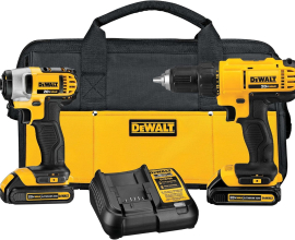 DEWALT 20V MAX Cordless Drill and Impact Driver, Power Tool Combo Kit , Includes 2 Batteries, Charger and Bag (DCK240C2)